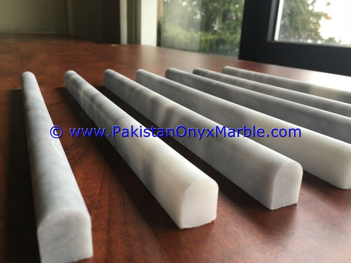 Marble Molding Pencil liner rail decorative bullnose trim Ziarat Gray Sunny gray marble-02