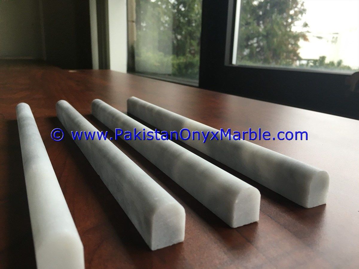 Marble Molding Pencil liner rail decorative bullnose trim Ziarat Gray Sunny gray marble-03