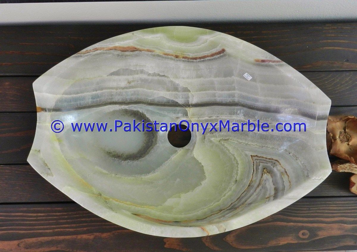 Green Onyx oval Shaped Sinks Basins-15