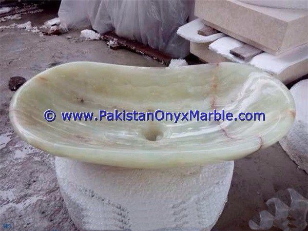 Green Onyx oval Shaped Sinks Basins-19