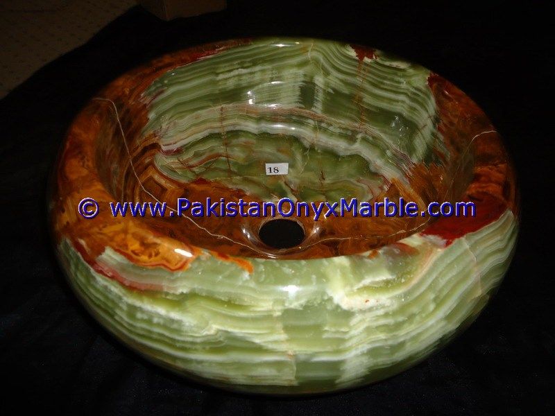 Multi Green Onyx Tyre Shaped Vessels Sinks Basins-19