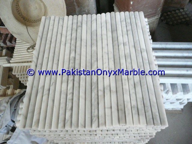 Marble Molding Pencil liner rail decorative bullnose trim ziarat white carrara white marble-02