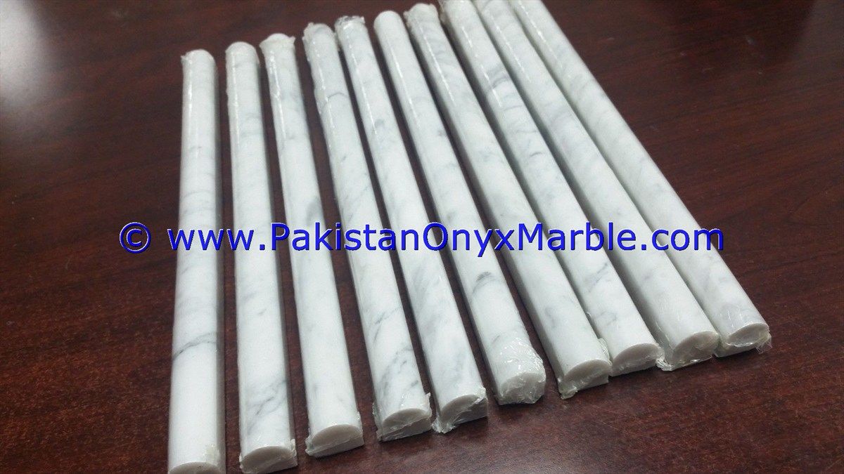 Marble Molding Pencil liner rail decorative bullnose trim ziarat white carrara white marble-04