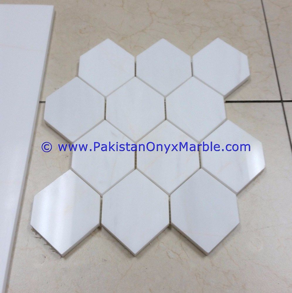 marble mosaic tiles ziarat carrara white Hexagon-01