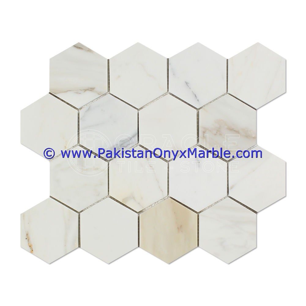 marble mosaic tiles ziarat carrara white Hexagon-02