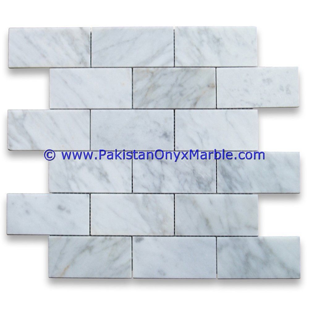 marble mosaic tiles ziarat carrara white Subway Bricks-01
