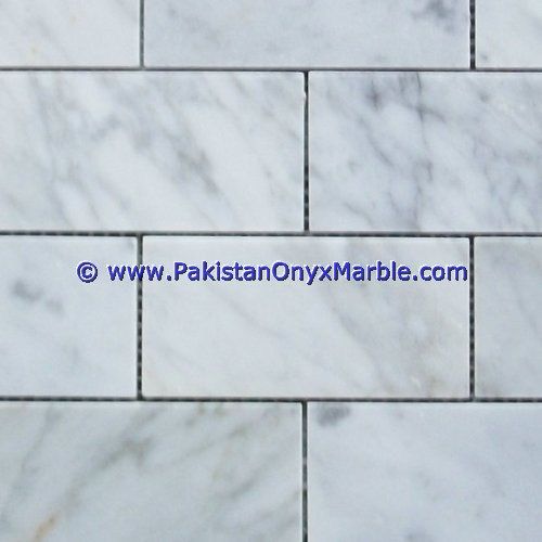 marble mosaic tiles ziarat carrara white Subway Bricks-02