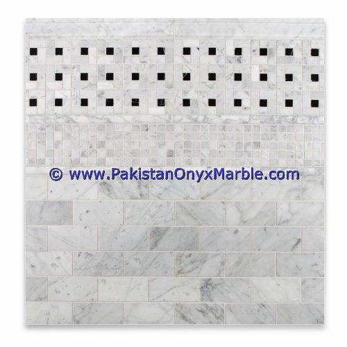 marble mosaic tiles ziarat carrara white Subway Bricks-04