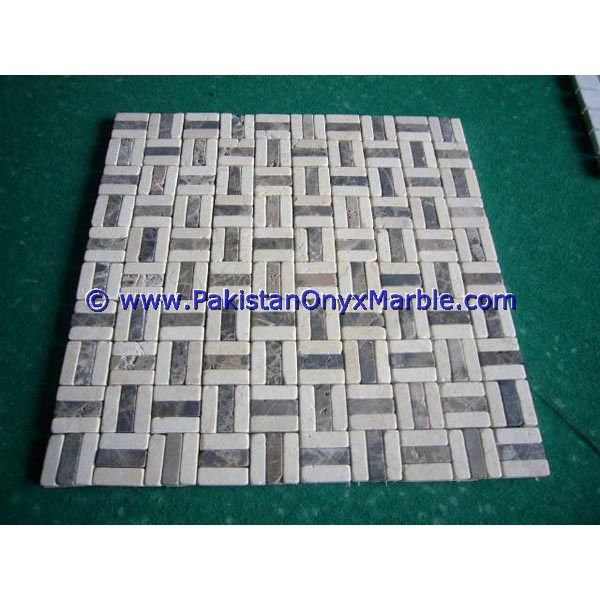 marble mosaic tiles Botticina Cream basketweave octagon herringbone pinwheel square-04