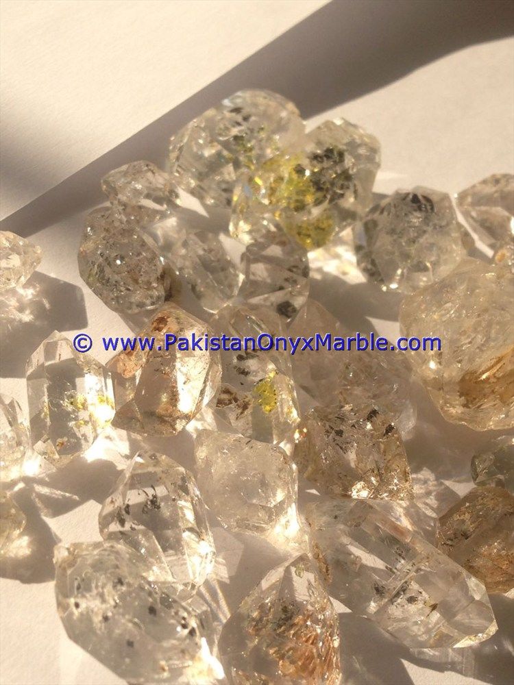 herkimer diamond quartz crystals double terminated rare hydro undamaged fluorescent petroleum gemstone from pakistan-08