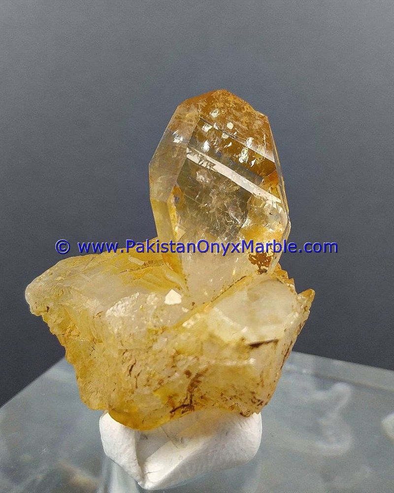 herkimer diamond double terminated crystal quartz calcite matrix specimen rare hydro undamaged fluorescent petroleum mine pakistan-10