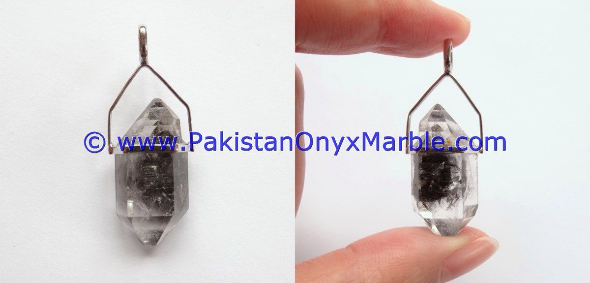 herkimer diamond double terminated crystal quartz sterling silver pendant natural crystal quartz jewlery handmade-03