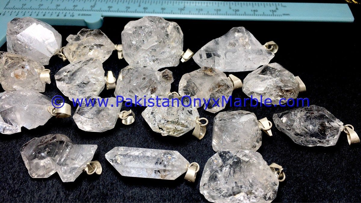 herkimer diamond double terminated crystal quartz sterling silver pendant natural crystal quartz jewlery handmade-06