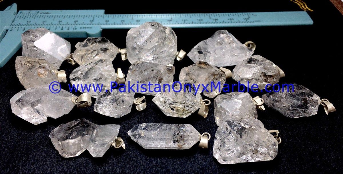 herkimer diamond double terminated crystal quartz sterling silver pendant natural crystal quartz jewlery handmade-07