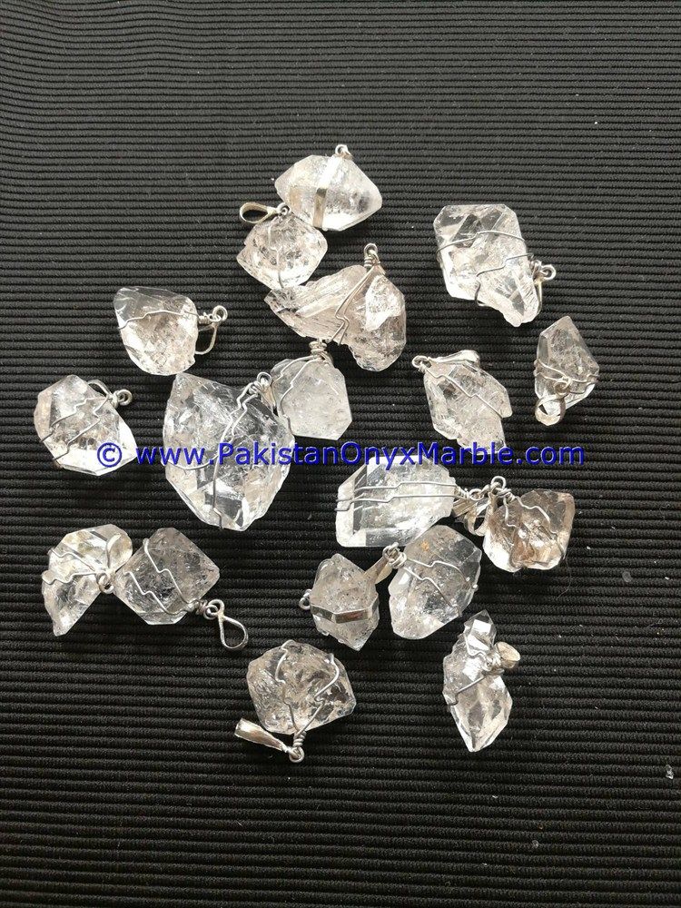 herkimer diamond double terminated crystal quartz sterling silver pendant natural crystal quartz jewlery handmade-08