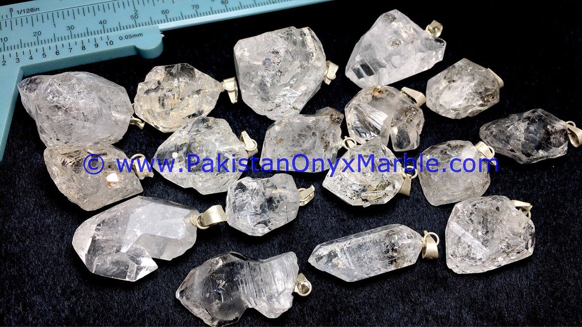 herkimer diamond double terminated crystal quartz sterling silver pendant natural crystal quartz jewlery handmade-09