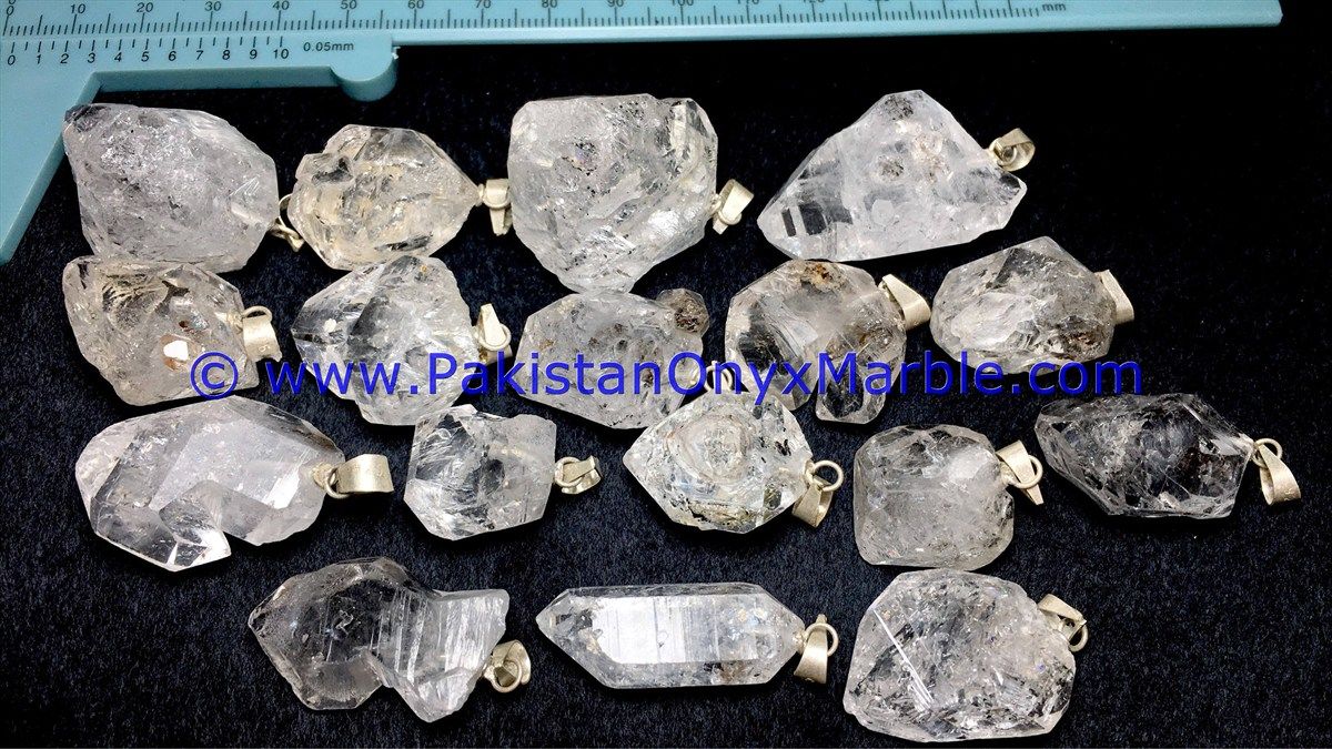 herkimer diamond double terminated crystal quartz sterling silver pendant natural crystal quartz jewlery handmade-10