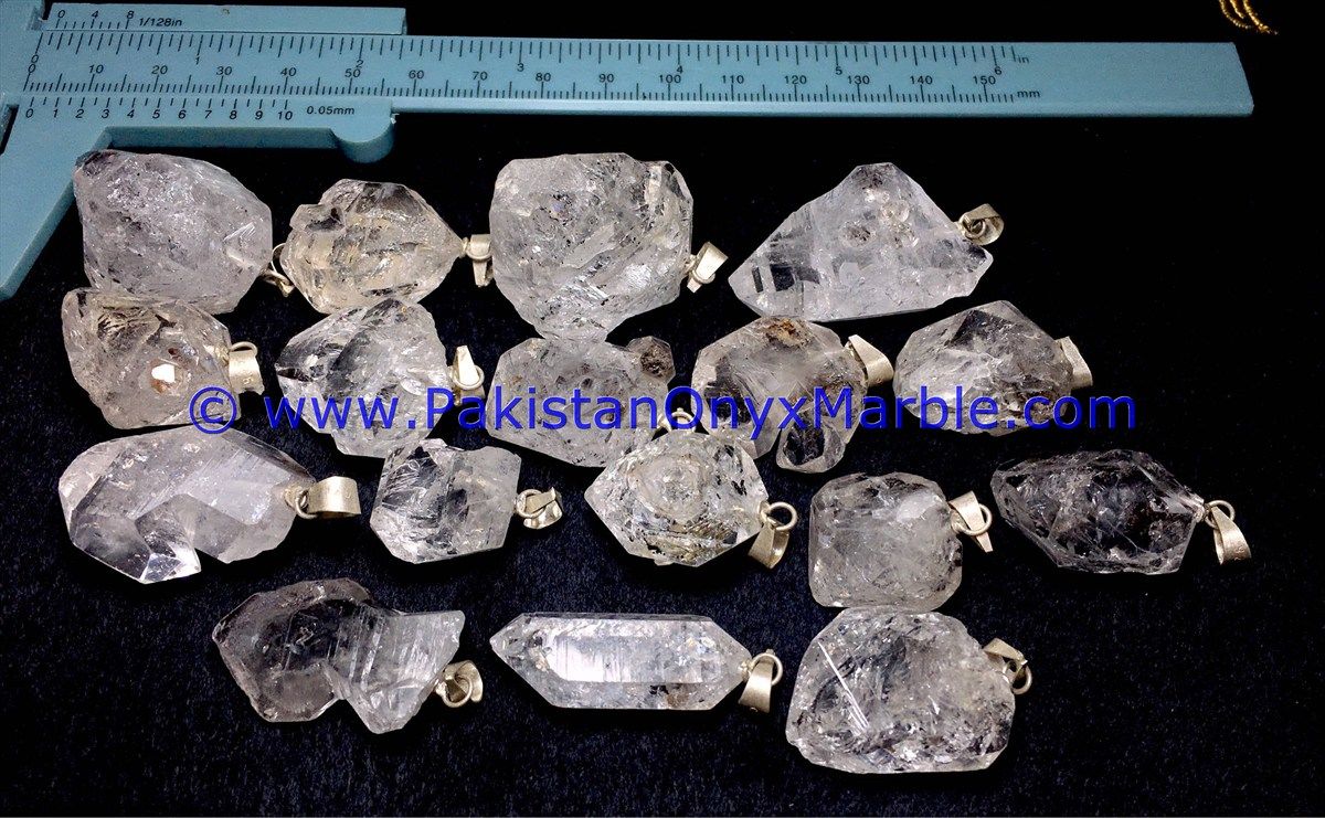 herkimer diamond double terminated crystal quartz sterling silver pendant natural crystal quartz jewlery handmade-11