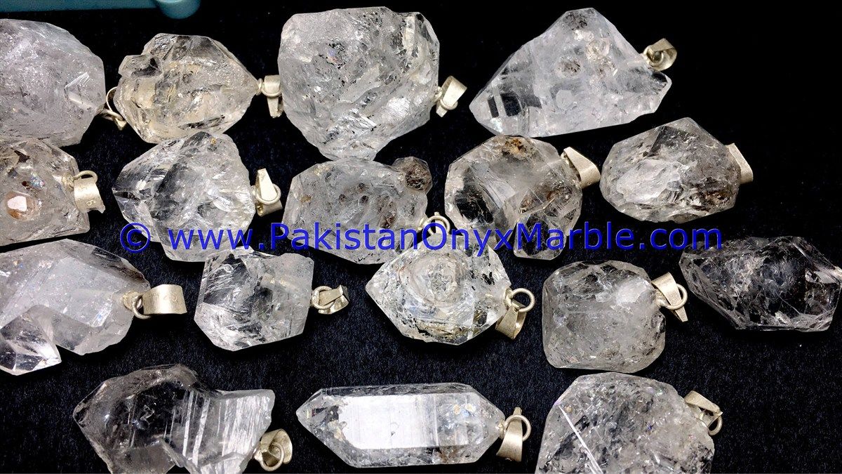 herkimer diamond double terminated crystal quartz sterling silver pendant natural crystal quartz jewlery handmade-12
