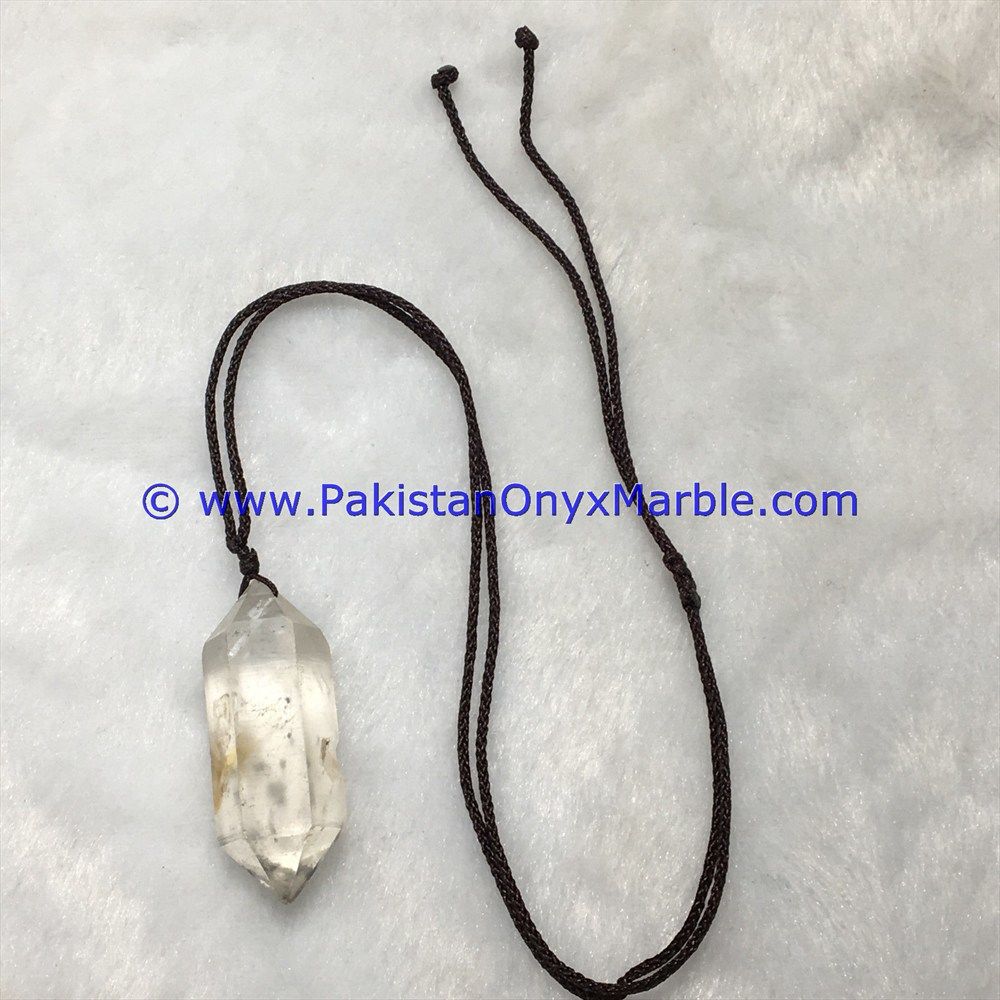 herkimer diamond double terminated crystal quartz sterling silver pendant natural crystal quartz jewlery handmade-13