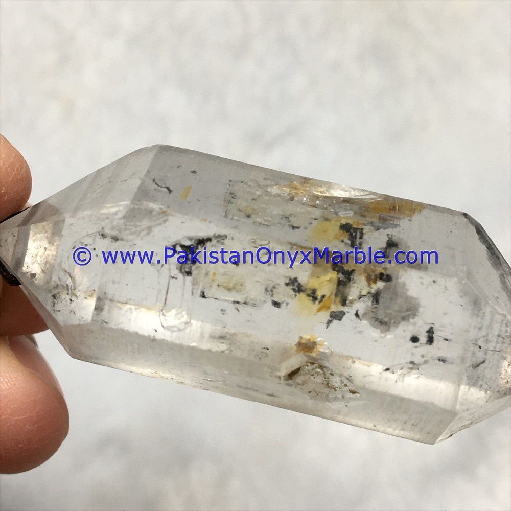 herkimer diamond double terminated crystal quartz sterling silver pendant natural crystal quartz jewlery handmade-14