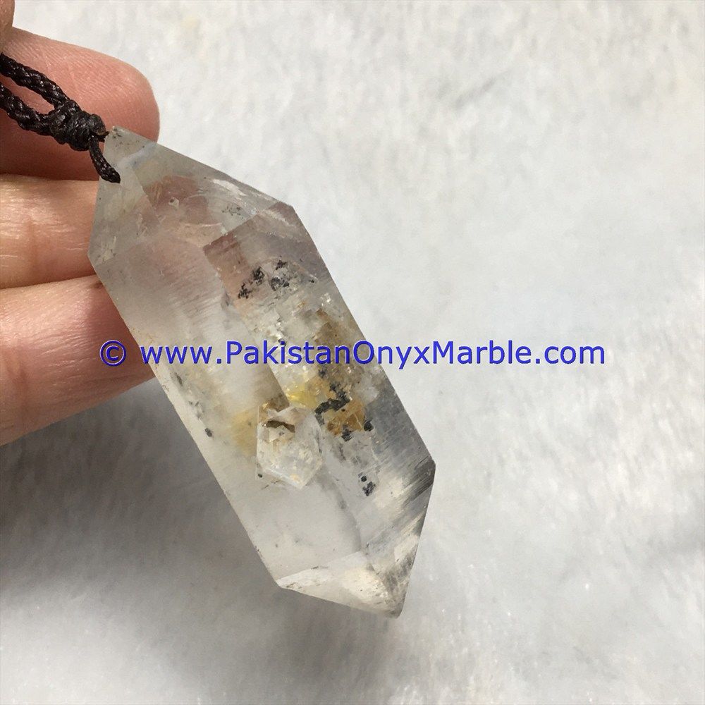 herkimer diamond double terminated crystal quartz sterling silver pendant natural crystal quartz jewlery handmade-15