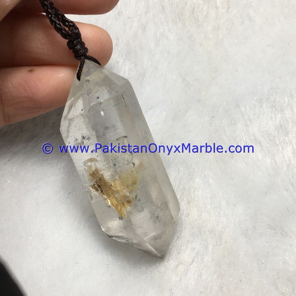 herkimer diamond double terminated crystal quartz sterling silver pendant natural crystal quartz jewlery handmade-16