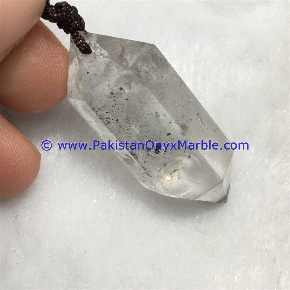 herkimer diamond double terminated crystal quartz sterling silver pendant natural crystal quartz jewlery handmade-19