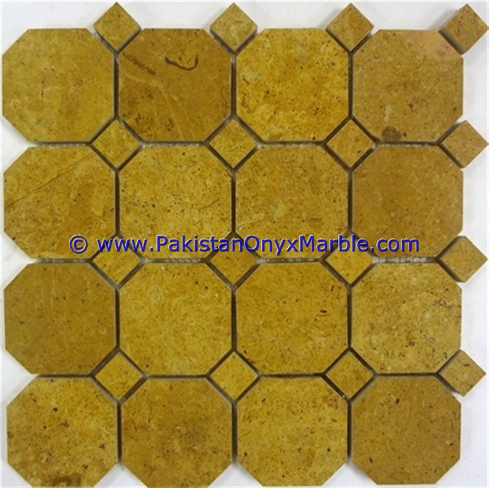 marble mosaic tiles Indus Gold Inca basketweave octagon herringbone pinwheel square-04
