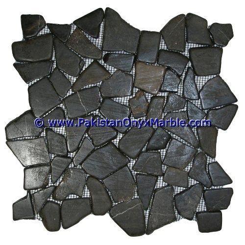 marble mosaic tiles Jet Black basketweave octagon herringbone pinwheel square-04