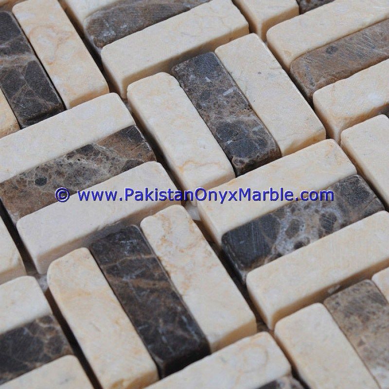 marble mosaic tiles Pietra Brown Emperadore basketweave octagon herringbone pinwheel square-04