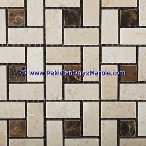 marble mosaic tiles Verona Beige basketweave octagon herringbone pinwheel square-01