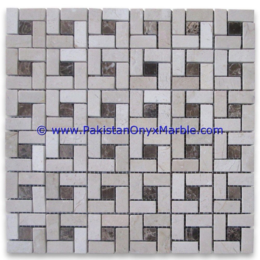 marble mosaic tiles Verona Beige basketweave octagon herringbone pinwheel square-04