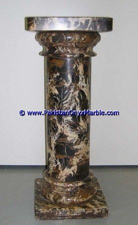 Marble Pedestals Stand Display Handcarved Black and Gold Marble-04