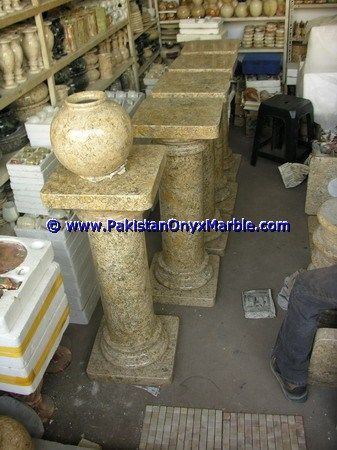 Marble Pedestals Stand Display Handcarved Fossil Corel Marble-03