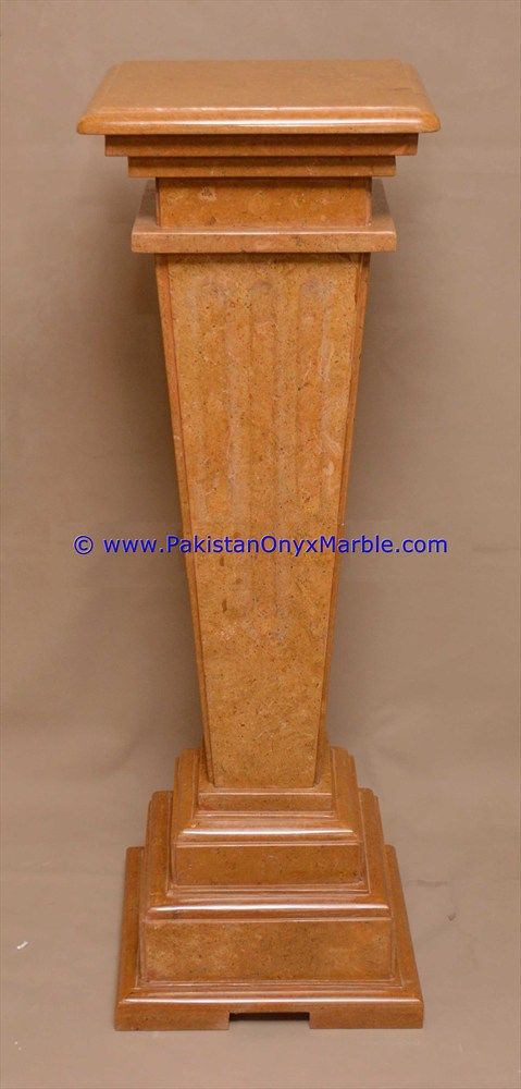 Marble Pedestals Stand Display Handcarved Indus Gold Inca Marble-01