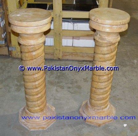 Marble Pedestals Stand Display Handcarved Indus Gold Inca Marble-03