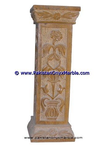 Marble Pedestals Stand Display Handcarved Indus Gold Inca Marble-04