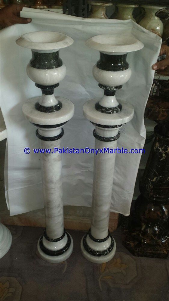 Marble Pedestals Stand Display Handcarved Multi Stone Marble-03