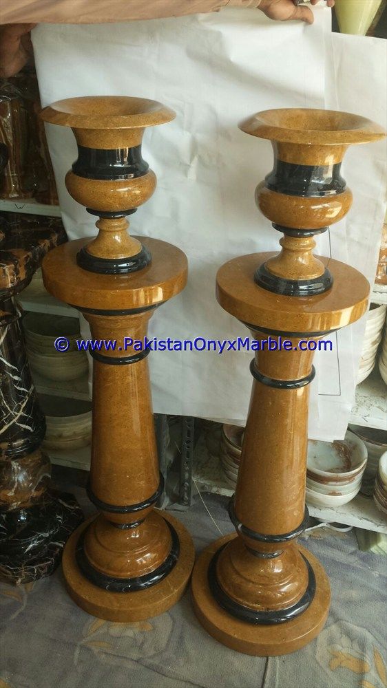 Marble Pedestals Stand Display Handcarved Multi Stone Marble-04