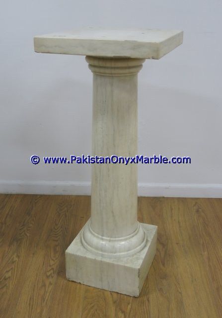 Marble Pedestals Stand Display Handcarved Sahara Beige Marble-02