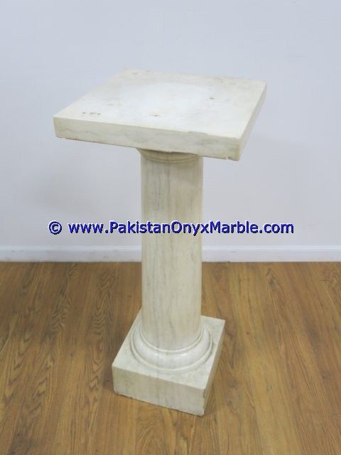Marble Pedestals Stand Display Handcarved Sahara Beige Marble-03