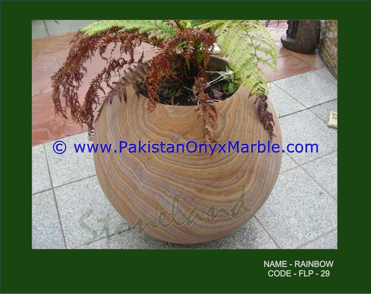 Marble planters handcarved decorated flower vase pots indoor outdoor garden Teakwood Burmateak marble-02