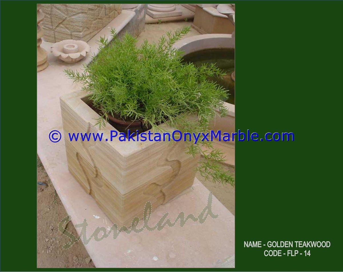 Marble planters handcarved decorated flower vase pots indoor outdoor garden Teakwood Burmateak marble-03