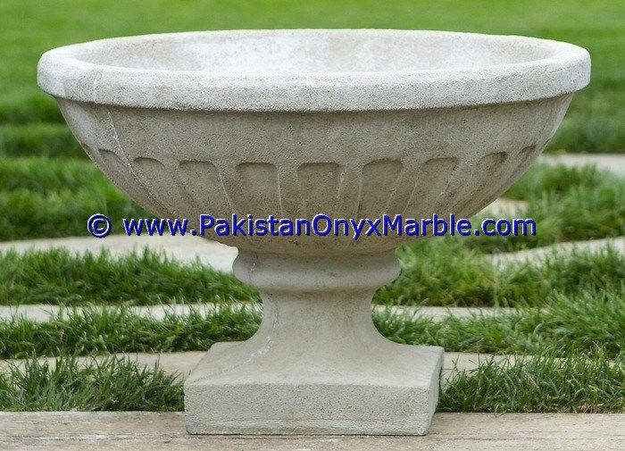 Marble planters handcarved decorated flower vase pots indoor outdoor garden Ziarat White Carrara marble-01