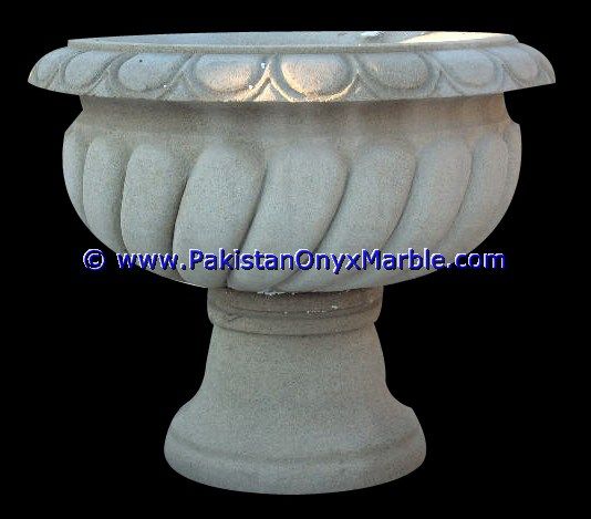 Marble planters handcarved decorated flower vase pots indoor outdoor garden Ziarat White Carrara marble-03