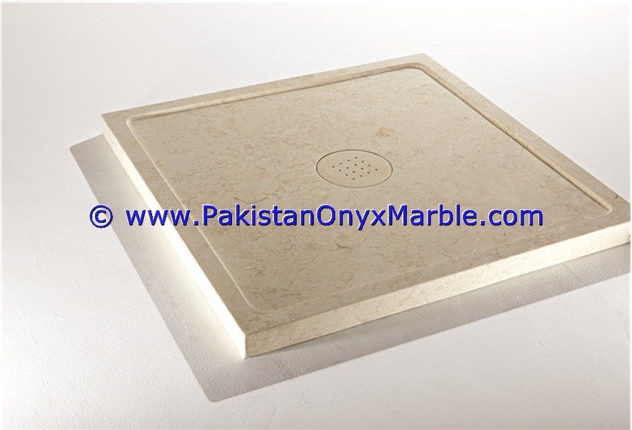 marble shower tray handcarved natural stone bathroom decor beige marble-01