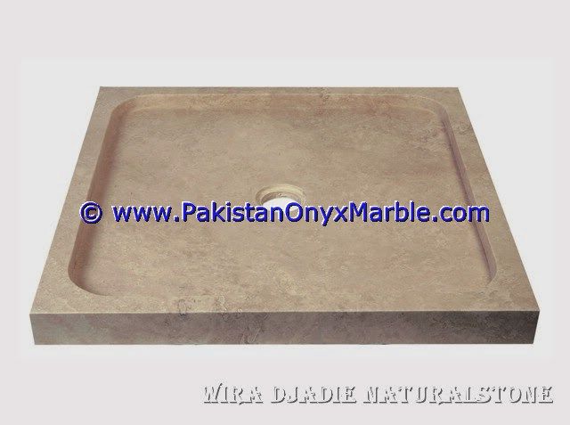marble shower tray handcarved natural stone bathroom decor beige marble-04