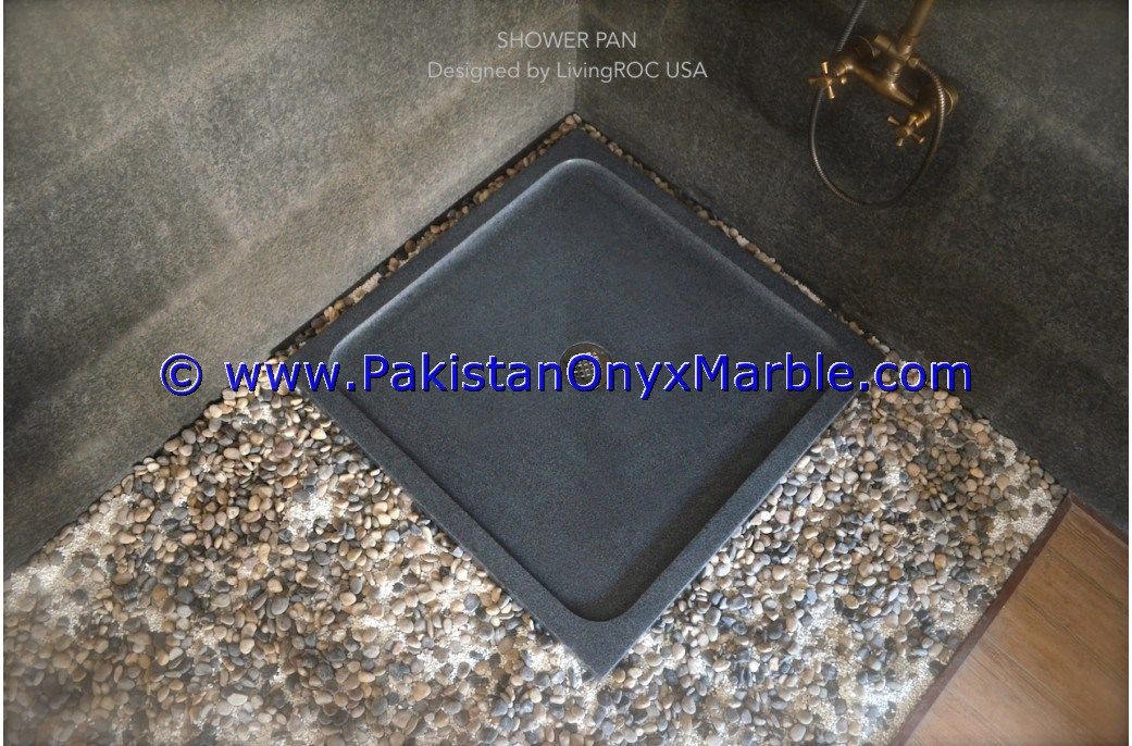 marble shower tray handcarved natural stone bathroom decor Black and Gold , Jet Black marble-01
