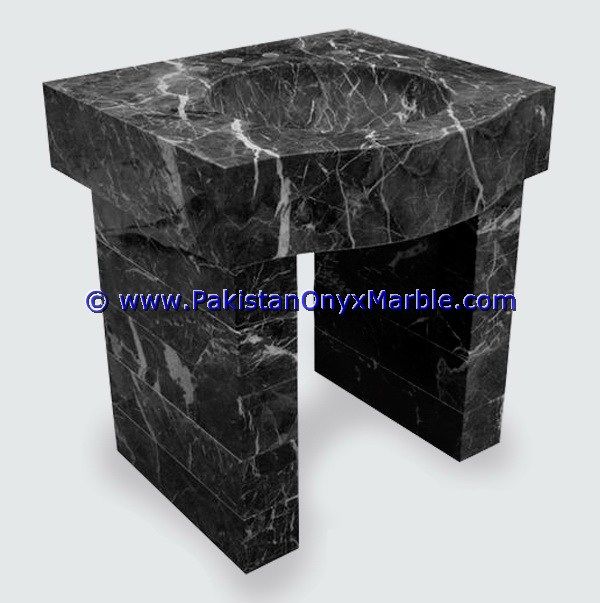 marble pedestals sinks basins handcarved wash basins free standing Black and Gold marble-01